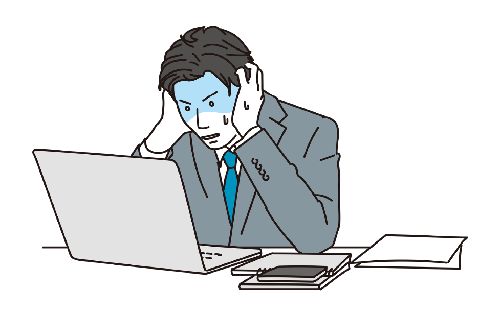 督促の電話が来るたびに心が落ち着かない…のイラスト
